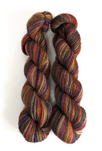 Load image into Gallery viewer, Pure Imagination on 100% llama 4ply/fingering weight yarn. Grey base.
