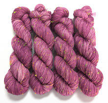 Load image into Gallery viewer, Raspberry on superwash merino/neon neps 4ply/fingering weight.
