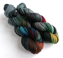 Load image into Gallery viewer, Dark Winter Rainbow on superwash merino/cashmere/nylon aran weight yarn. freeshipping - Felt Fusion
