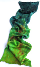 Load image into Gallery viewer, Superwash merino/silk 4ply blank, in a green gradient.
