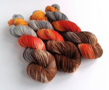 Load image into Gallery viewer, Embers Revised on a high twist Superwash Merino/Nylon sock yarn. freeshipping - Felt Fusion
