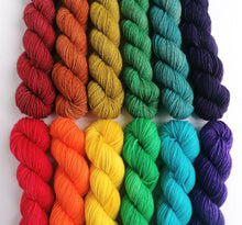 Load image into Gallery viewer, Hand dyed Rainbow mini skeins. 6 x 20g freeshipping - Felt Fusion
