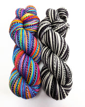 Load image into Gallery viewer, Wednesday's Window on superwash merino/nylon 'zebra' DK. 2 x 100g.
