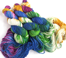 Load image into Gallery viewer, Bedknobs &amp; Broomsticks on superwash merino/nylon/sparkle DK.
