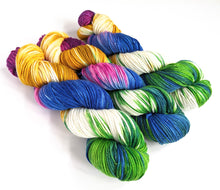 Load image into Gallery viewer, Bedknobs &amp; Broomsticks on superwash merino/nylon/sparkle DK.
