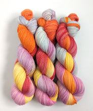 Load image into Gallery viewer, A Frankenskein colourway on superwash Merino/nylon sock yarn.
