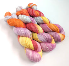 Load image into Gallery viewer, A Frankenskein colourway on superwash Merino/nylon sock yarn.
