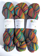 Load image into Gallery viewer, Rainbow on Superwash Merino/Yak/Nylon sock yarn.
