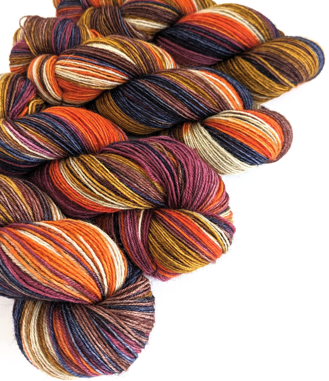 Pure Imagination, hand dyed on Exmoor sock yarn.