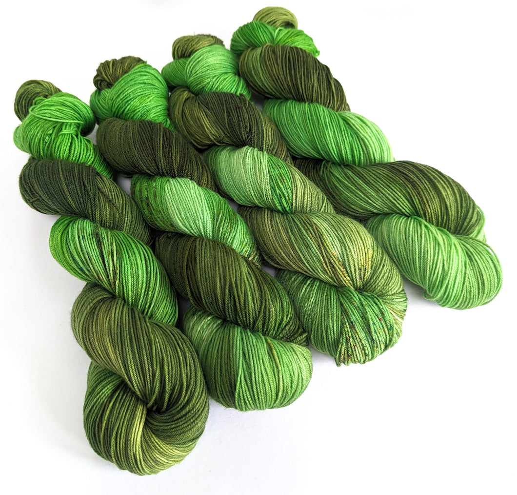 Sativa on superwash merino/nylon sock yarn.