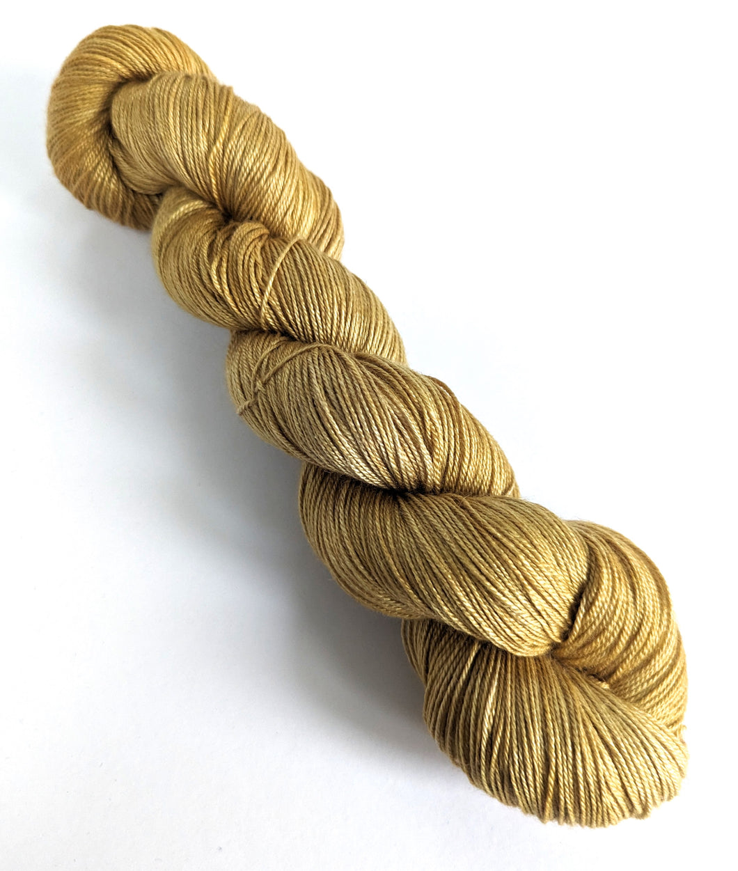 Gold, on baby camel/silk 4ply/fingering weight yarn.