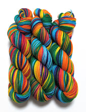 Load image into Gallery viewer, Rainbow on superwash merino/nylon DK.
