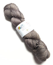 Load image into Gallery viewer, Steel, baby camel/silk 4ply/fingering weight yarn.
