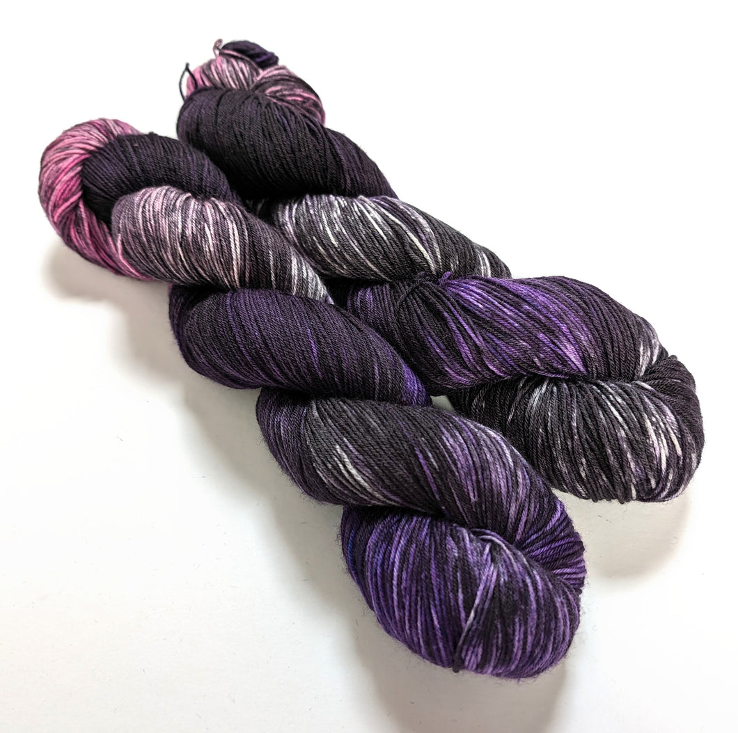 Boron on a superwash merino/nylon sock yarn.