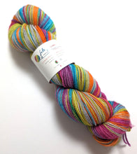 Load image into Gallery viewer, Tizzy on superwash Merino/nylon/sparkle sock yarn.
