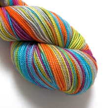 Load image into Gallery viewer, Tizzy on superwash Merino/nylon/sparkle sock yarn.
