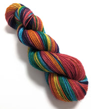 Load image into Gallery viewer, Rainbow, hand dyed on Exmoor sock yarn.
