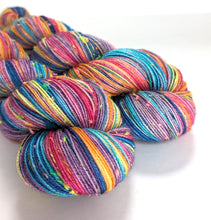 Load image into Gallery viewer, Wednesday and Enid, on superwash merino/neon neps 4ply/fingering weight - choose a colour!
