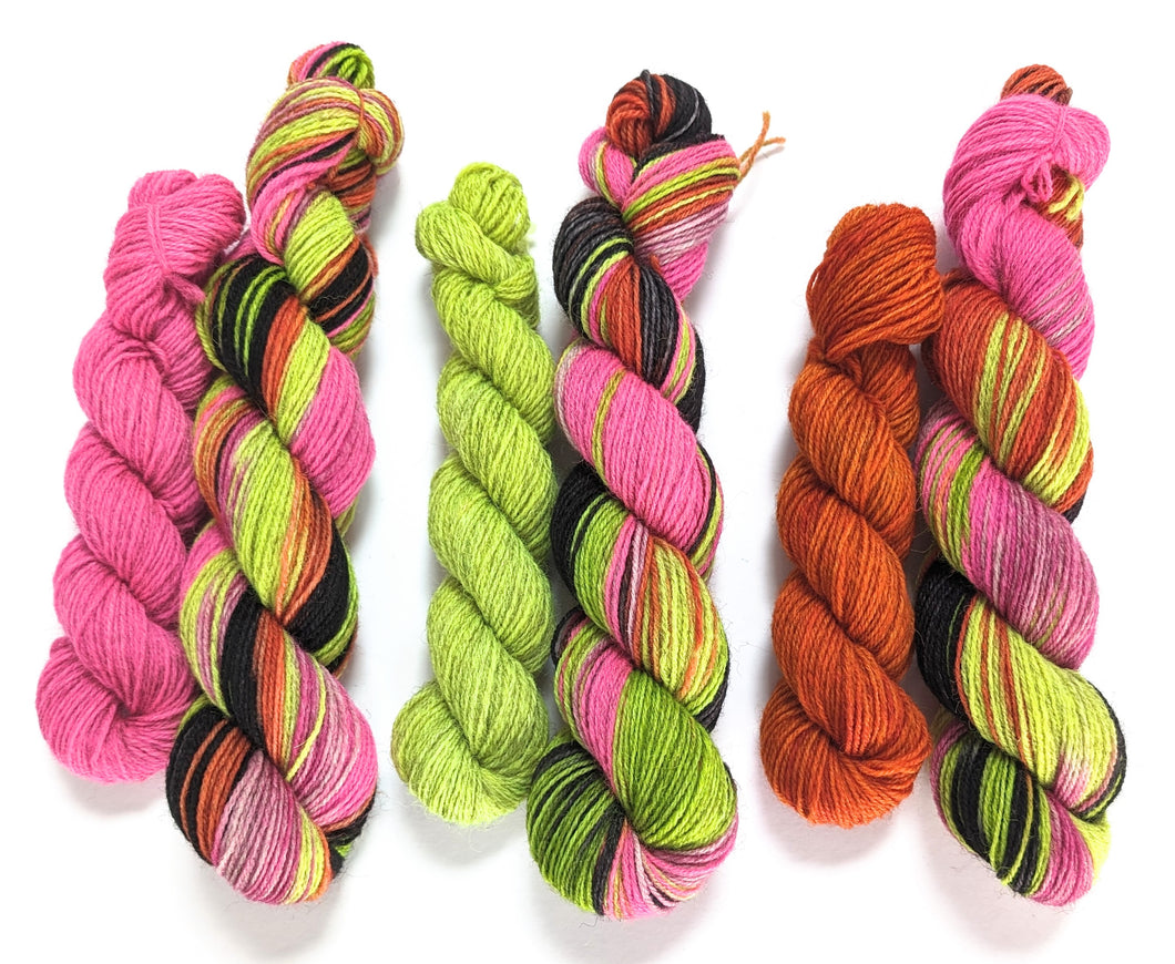 Mahna Mahna Super Duper sock set, on Exmoor sock yarn.