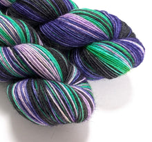 Load image into Gallery viewer, Witches&#39; Brew on 100% llama 4ply/fingering weight yarn. Natural base.
