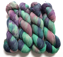 Load image into Gallery viewer, Curative Colours on cormo/silk 4ply/fingering weight.
