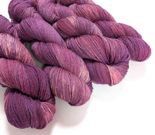Load image into Gallery viewer, Curative Colours on cormo/silk 4ply/fingering weight.
