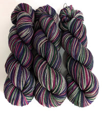 Load image into Gallery viewer, Ashputtel on superwash merino/yak/nylon sock yarn.
