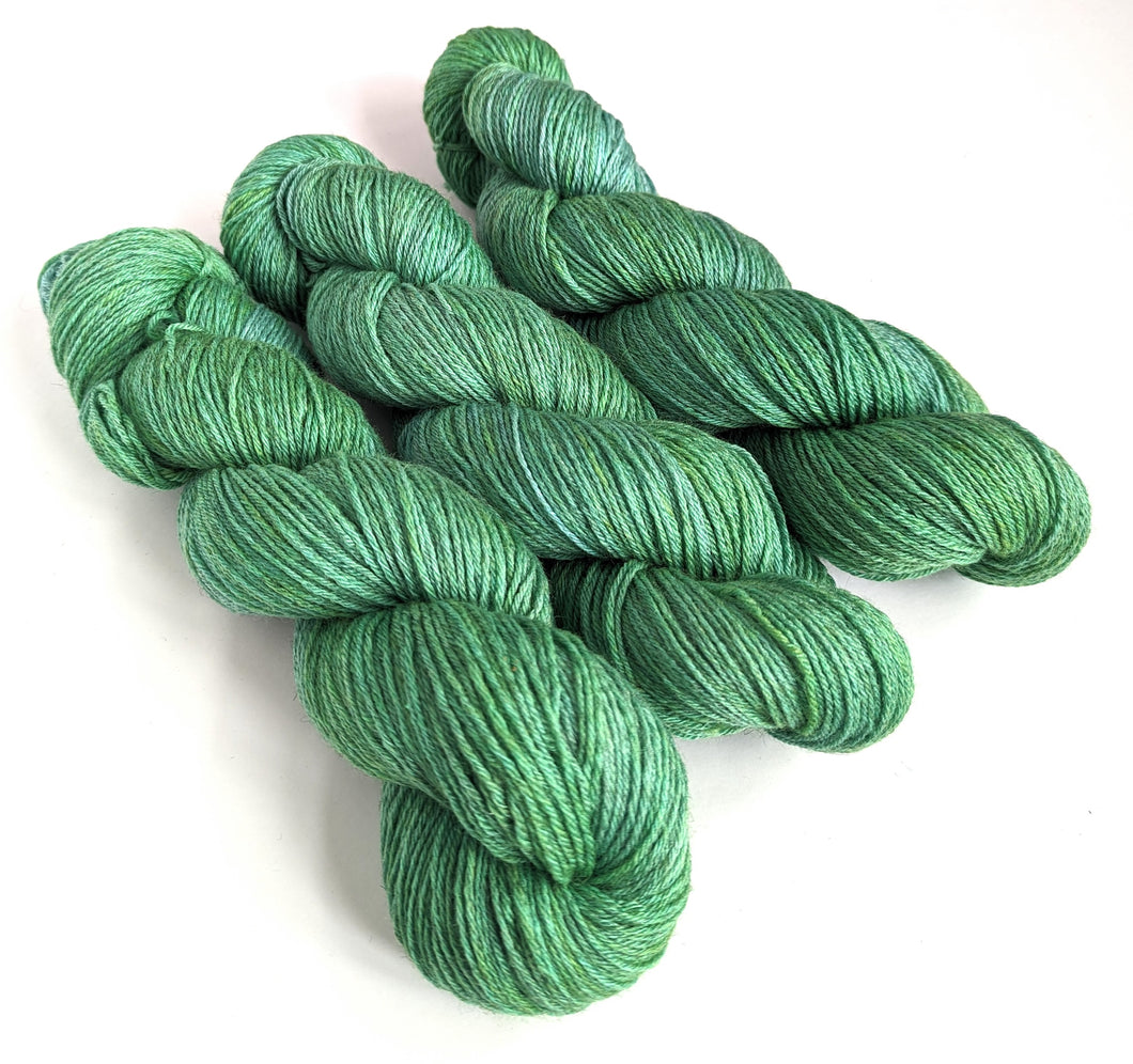 Greens on cormo/silk 4ply/fingering weight.