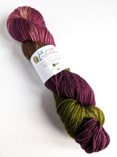 Load image into Gallery viewer, Indica, on superwash merino/cashmere/nylon DK yarn.
