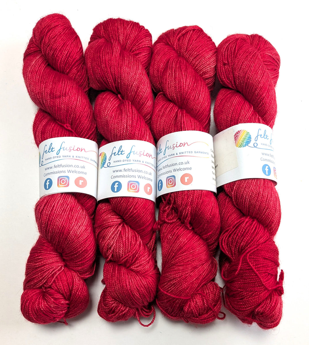 Reds on baby camel/silk 4ply/fingering weight yarn. - Felt Fusion