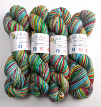Load image into Gallery viewer, Colorful yarn skeins with Felt Fusion labels on a white background
