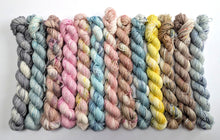 Load image into Gallery viewer, A set of mini skeins arranged in a row
