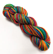 Load image into Gallery viewer, Rainbow on superwash BFL/nylon sock yarn.
