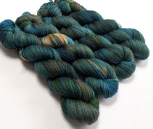 Load image into Gallery viewer, Frankenskein on superwash BFL/nylon sock yarn.
