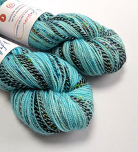 Load image into Gallery viewer, Bobbing Along on high twist superwash merino/nylon "Zebra" sock yarn.
