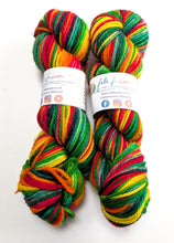 Load image into Gallery viewer, Potassium on superwash merino/cashmere/nylon aran weight yarn.
