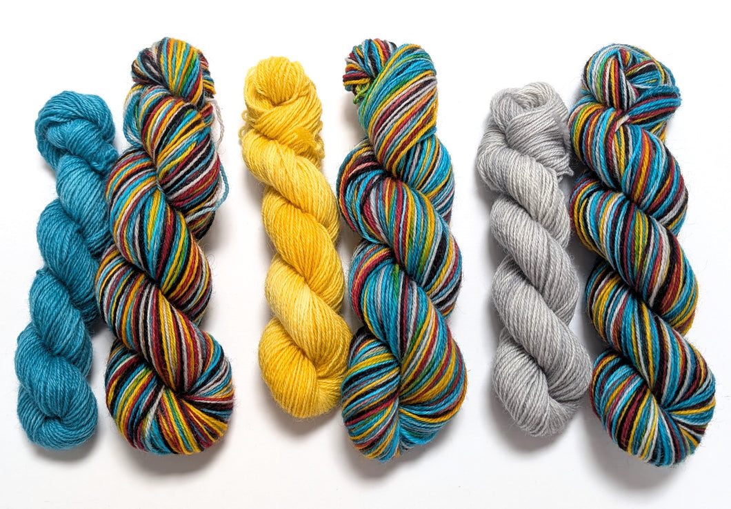 Mistral sock set, on Talamh sock yarn.
