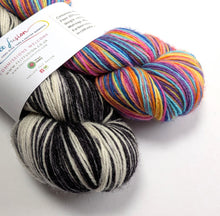 Load image into Gallery viewer, Wednesday's Window on superwash BFL/nylon sock yarn.
