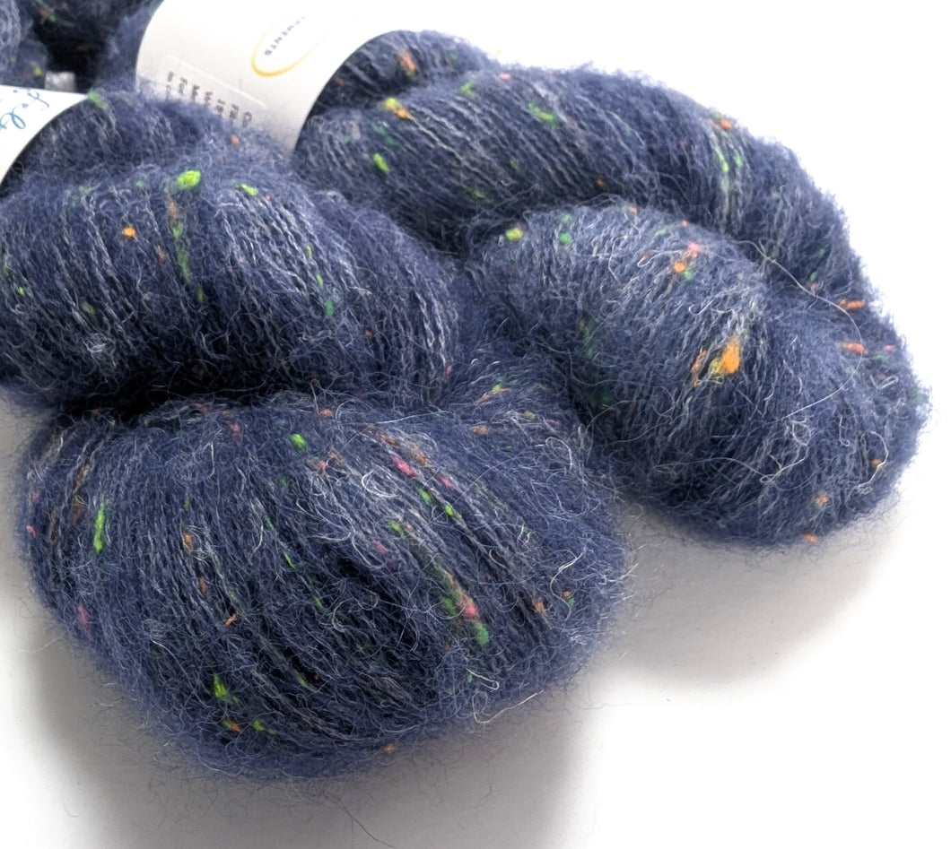 Navy neon fluff 4ply/fingering weight