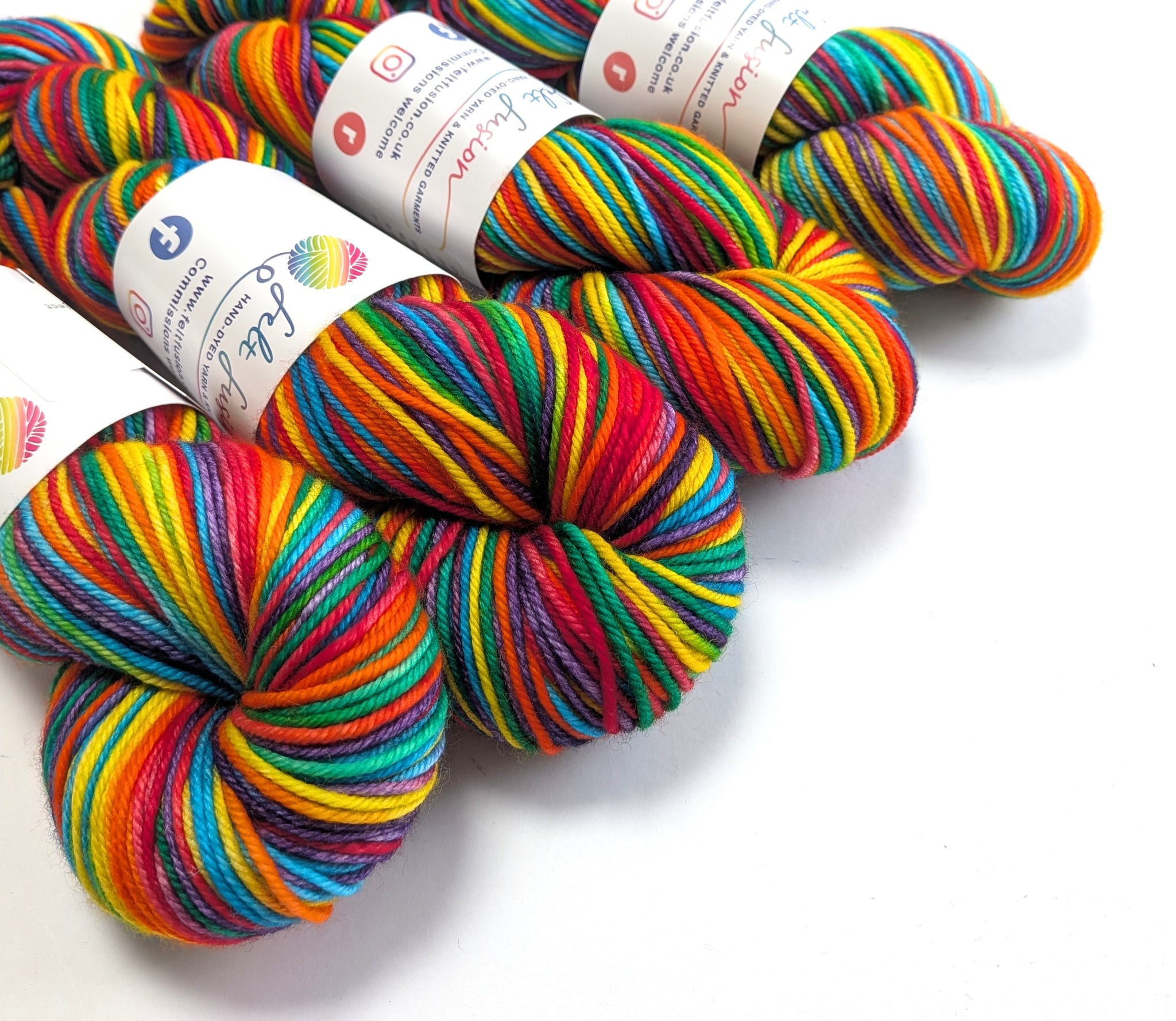 Rainbow on superwash merino/cashmere/nylon DK yarn. – Felt Fusion