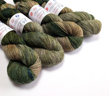 Load image into Gallery viewer, Legolas on 100% llama 4ply/fingering weight yarn. Grey base.
