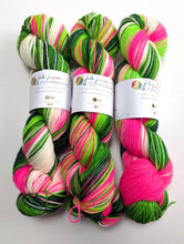 Load image into Gallery viewer, Whoville on superwash BFL/nylon sock yarn.
