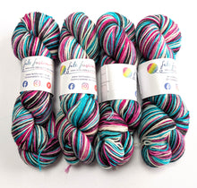 Load image into Gallery viewer, Zombie Knitter on superwash BFL/nylon sock yarn.
