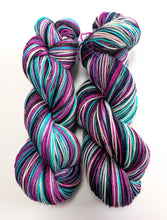 Load image into Gallery viewer, Teen Spirit on superwash BFL/nylon sock yarn.
