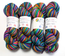 Load image into Gallery viewer, Wintertime Rainbow on superwash merino/nylon 'zebra' DK.
