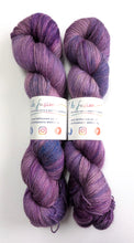 Load image into Gallery viewer, Start Wearing Purple, on baby camel/silk 4ply/fingering weight yarn.

