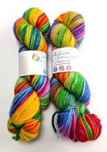 Load image into Gallery viewer, India on superwash merino/cashmere/nylon aran weight yarn.
