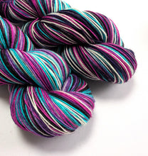 Load image into Gallery viewer, Teen Spirit on superwash BFL/nylon sock yarn.
