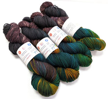 Load image into Gallery viewer, Mutiny on superwash Merino crazy 8 DK.
