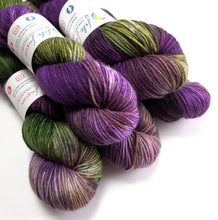 Load image into Gallery viewer, Witchy Woman on superwash merino/cashmere/nylon DK yarn.
